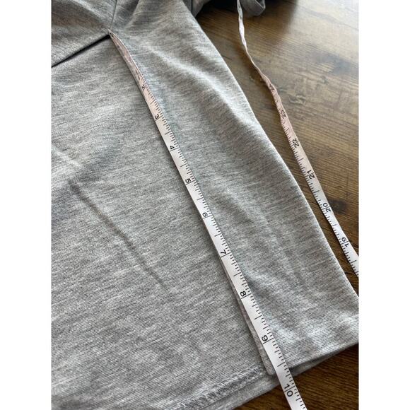 Prologue L Gray Batwing Mock Neck Long Side Slits Tie Waist Office Wear - Picture 5 of 8